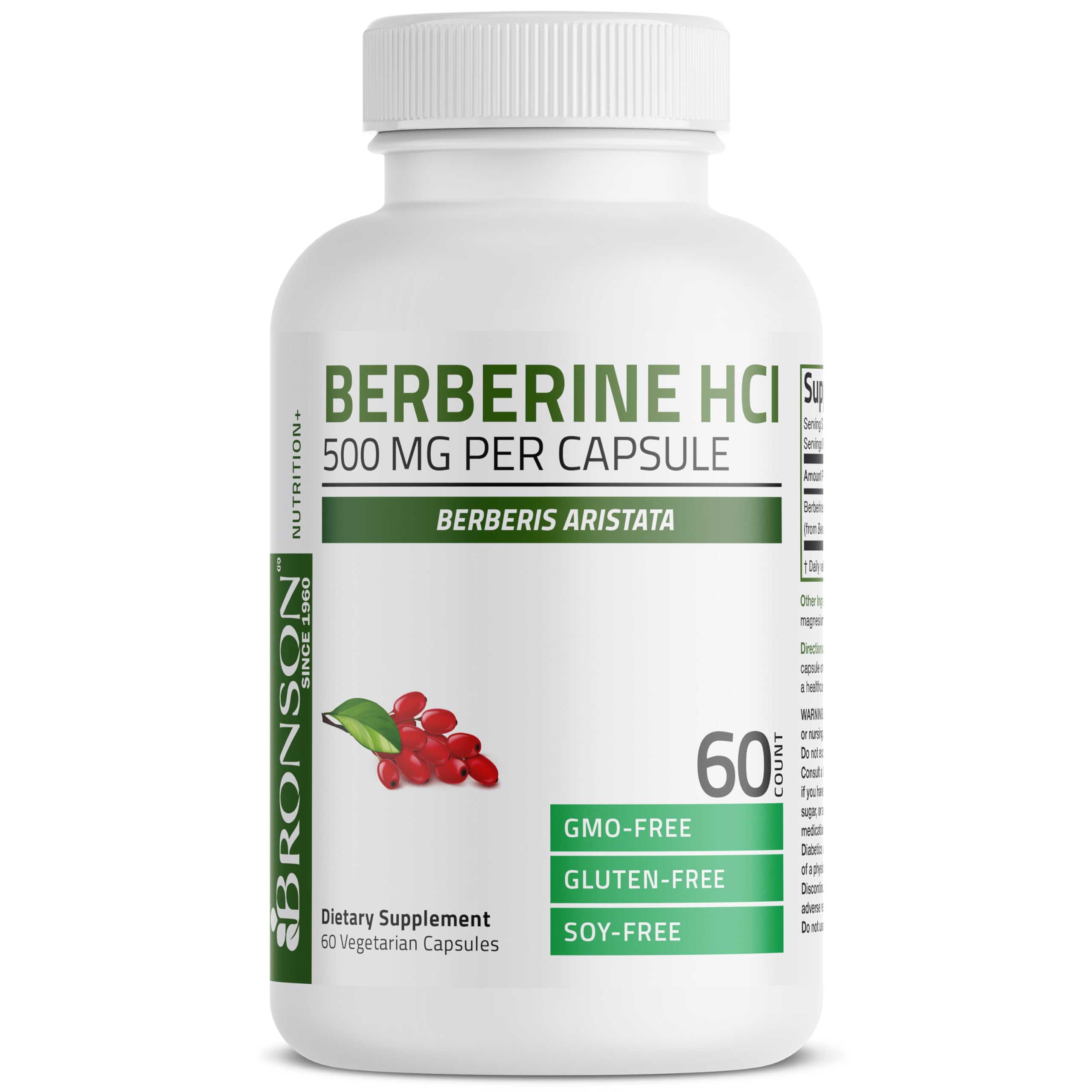 Amazon.com: Bronson Berberine HCl 500 mg per Capsule, 60